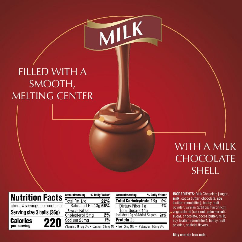 slide 8 of 10, LINDOR, Lindt Milk Chocolate Candy Truffles - 5.1oz, 5.1 oz