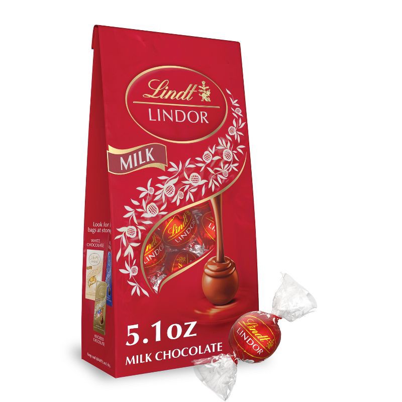 slide 1 of 10, LINDOR, Lindt Milk Chocolate Candy Truffles - 5.1oz, 5.1 oz