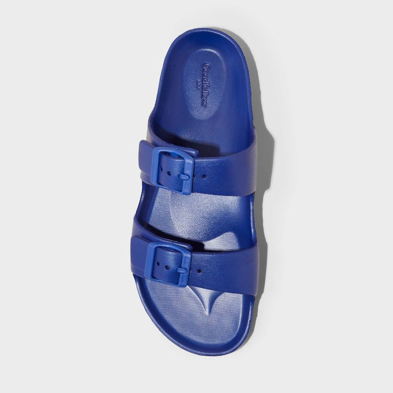 slide 3 of 3, Men's Carson Two Band Sandals - Goodfellow & Co™ Royal Blue 10: Slip-On, Open Toe,, 1 ct