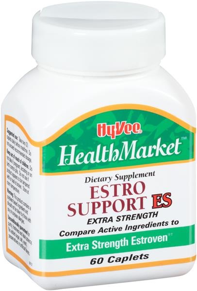 slide 1 of 1, Hy-Vee HealthMarket Estro Support Es Dietary Supplement Caplets, 60 ct