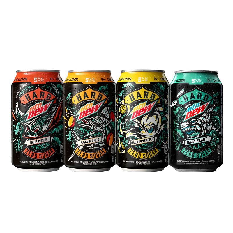 slide 2 of 6, MTN DEW Hard Baja Blast Variety - 12pk/12 fl oz Cans, 12 ct; 12 fl oz