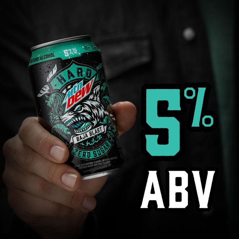 slide 3 of 6, MTN DEW Hard Baja Blast Variety - 12pk/12 fl oz Cans, 12 ct; 12 fl oz