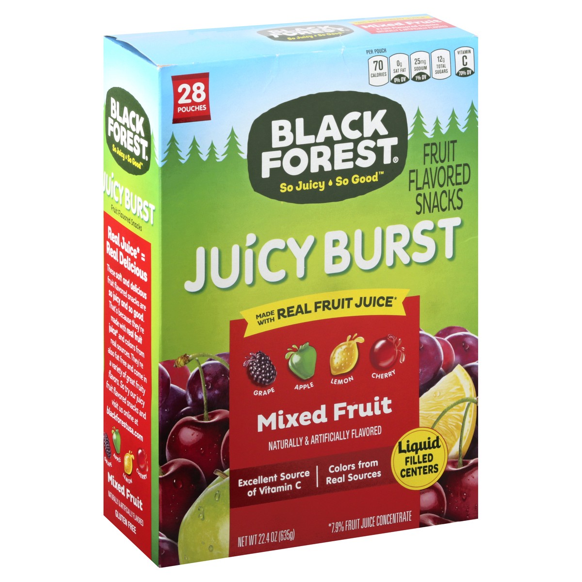 slide 2 of 13, Black Forest Juicy Burst Mixed Fruit Fruit Flavored Snacks 22.4 oz, 22.4 oz