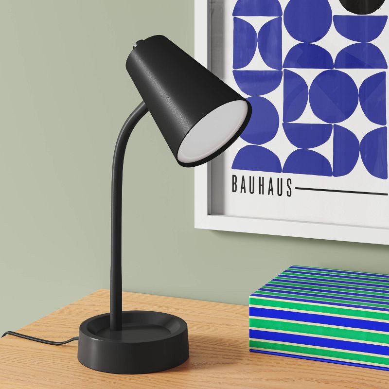 slide 3 of 5, Task Table Lamp Black - Room Essentials™, 1 ct
