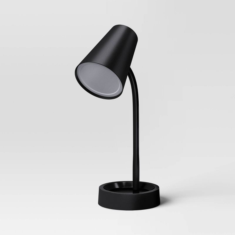 slide 1 of 5, Task Table Lamp Black - Room Essentials™, 1 ct