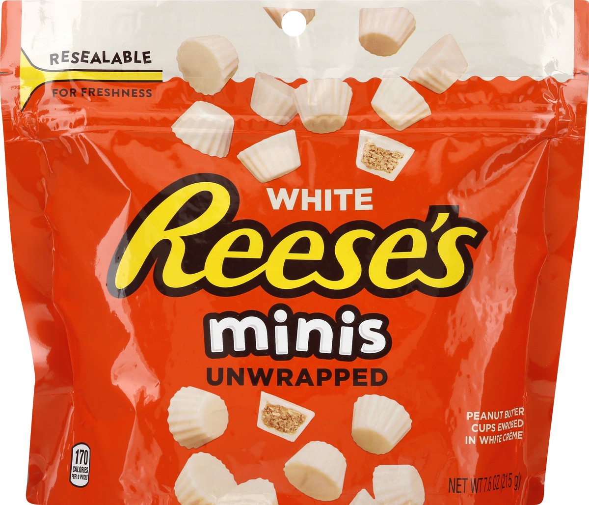 slide 1 of 9, Reese's White Minis Unwrapped Peanut Butter Cups 7.6 oz, 7.6 oz