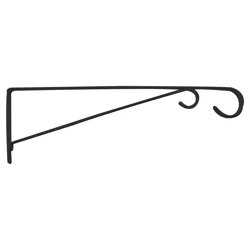 Panacea Black Plant Bracket with Hooks - 15"