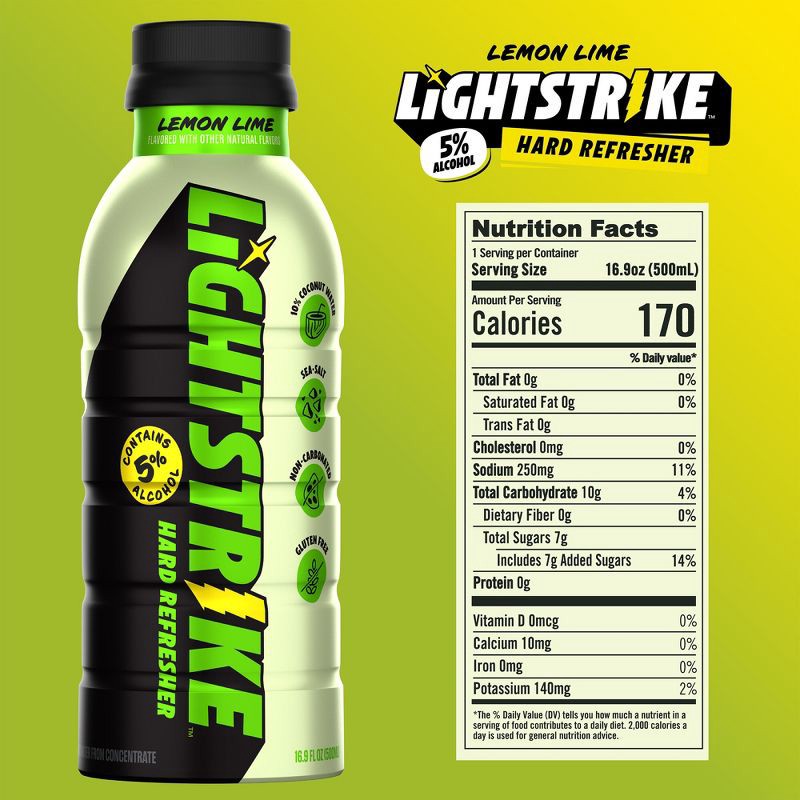 slide 5 of 12, New Belgium Lightstrike Hard Refresher Lemon Lime - 4pk/16.9 fl oz Bottles, 4 ct, 16.9 fl oz