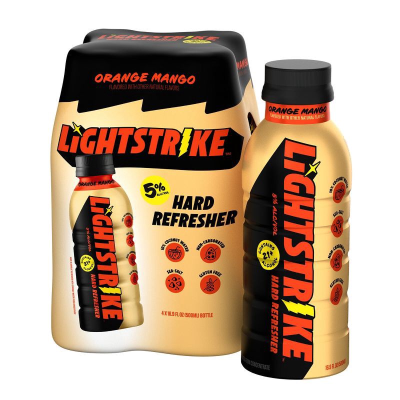 slide 11 of 11, New Belgium Lightstrike Hard Refresher Orange Mango - 4pk/16.9 fl oz Bottles, 4 ct, 16.9 fl oz