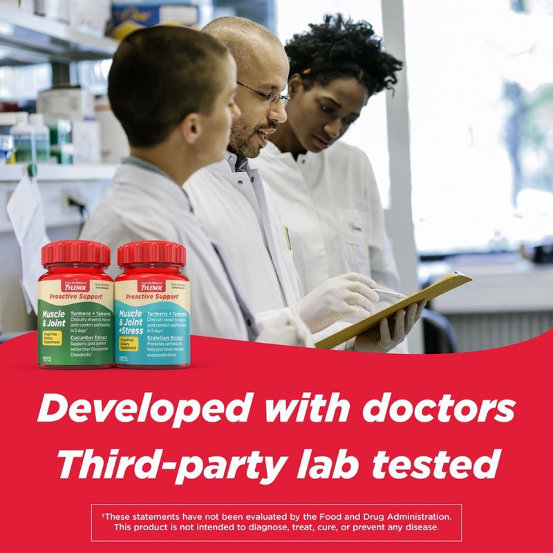 slide 9 of 10, Tylenol Proactive Support Muscle & Joint + Stress Relieve - 30ct, 30 ct