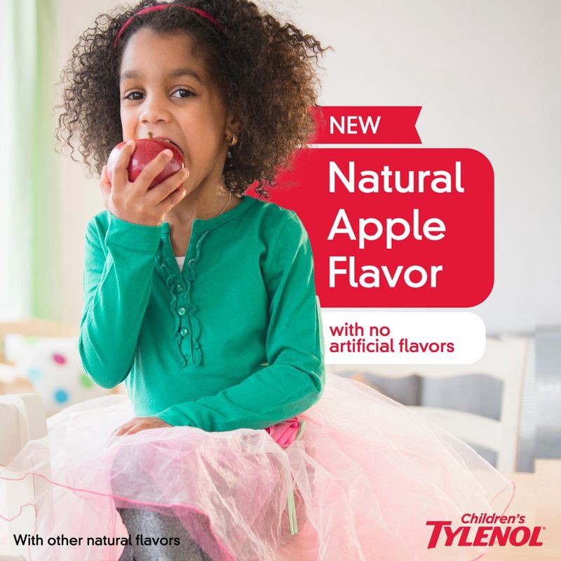 slide 3 of 11, Tylenol Children's Pain + Fever Ages 2 - 11 Years - Apple Flavor Dye-Free Acetaminophen Liquid Suspension- 4 fl oz, 4 fl oz