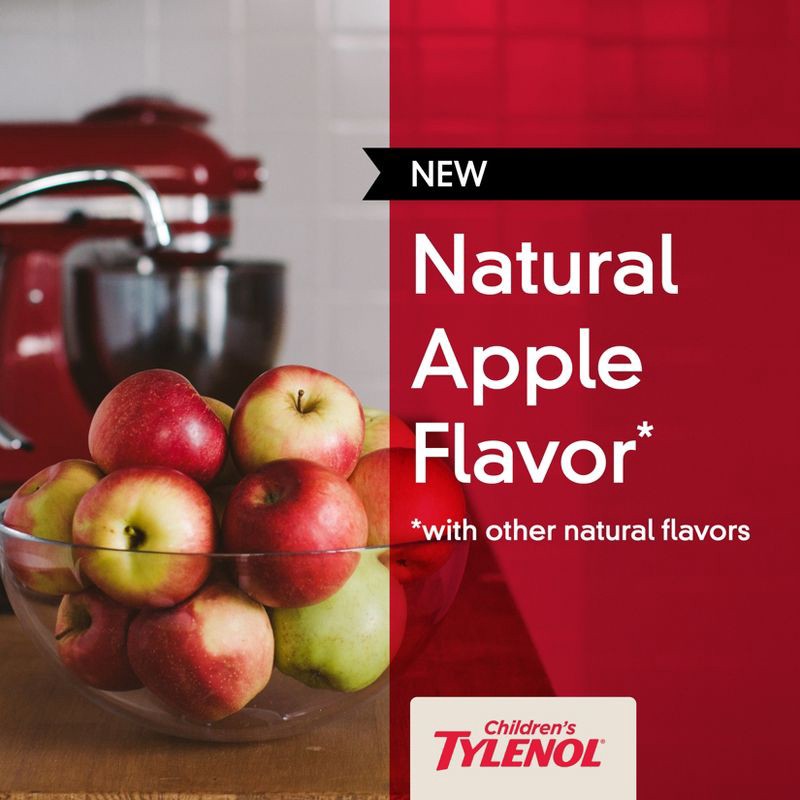 slide 9 of 11, Tylenol Children's Pain + Fever Ages 2 - 11 Years - Apple Flavor Dye-Free Acetaminophen Liquid Suspension- 4 fl oz, 4 fl oz