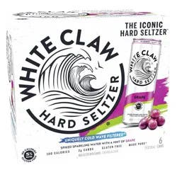 White Claw Hard Seltzer Grape - 6pk/12 fl oz Cans