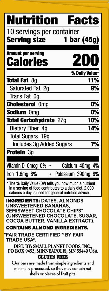 slide 7 of 13, LÄRABAR Banana Chocolate Chip Fruit & Nut Bar 10 ea, 10 ct; 16 oz