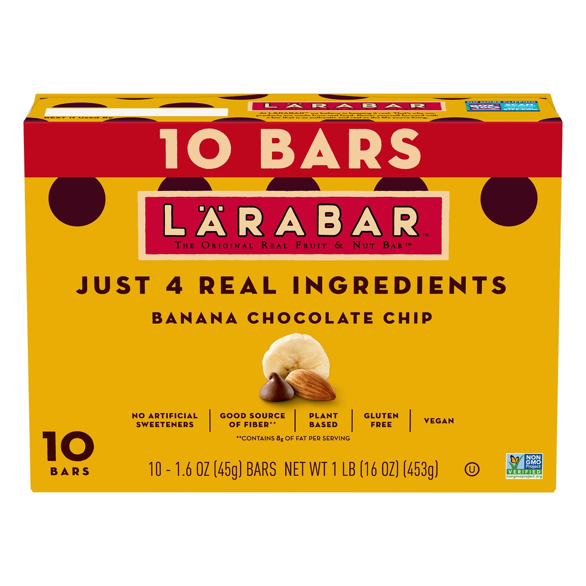 slide 1 of 13, LÄRABAR Banana Chocolate Chip Fruit & Nut Bar 10 ea, 10 ct; 16 oz