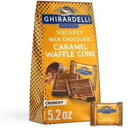 Ghirardelli Milk Chocolate Candy SQUARES with Caramel Waffle Cone Filling - 5.2oz
