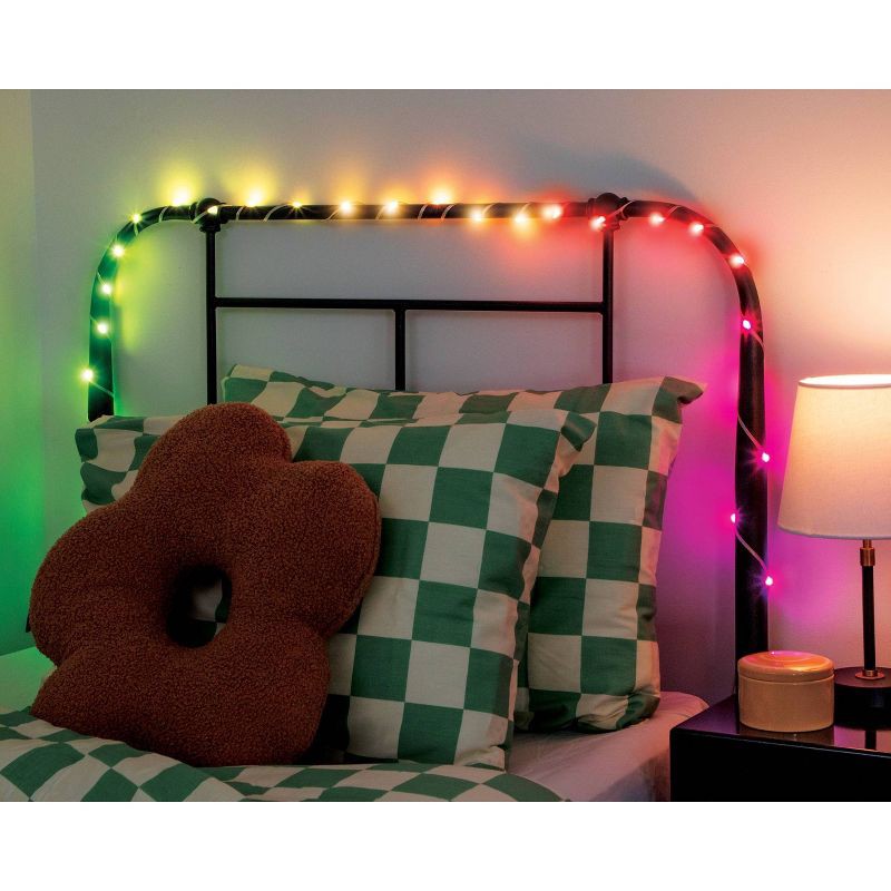 slide 3 of 3, West & Arrow 30' Flexible Strand Dot Lights Sound Reactive with Remote Control USB Powered Red/Blue/Green, 1 ct