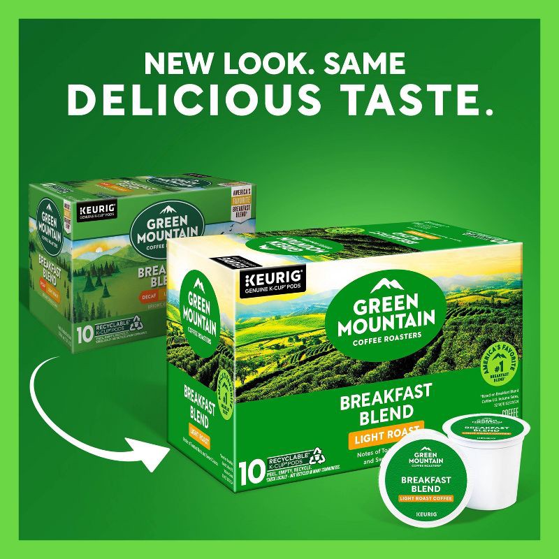 slide 2 of 19, Green Mountain Light Roast Breakfast Blend Coffee Pods - 10ct, 10 ct