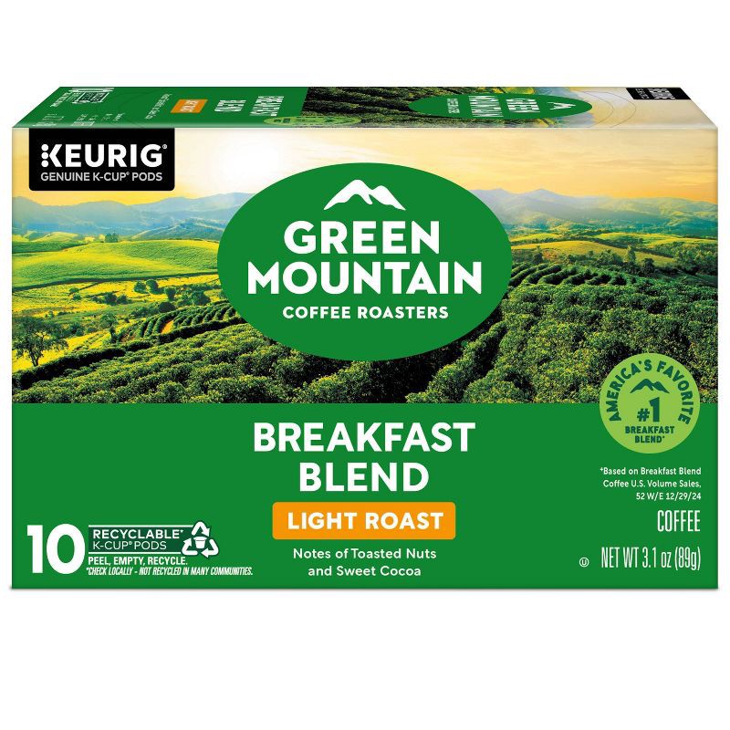 slide 15 of 19, Green Mountain Light Roast Breakfast Blend Coffee Pods - 10ct, 10 ct