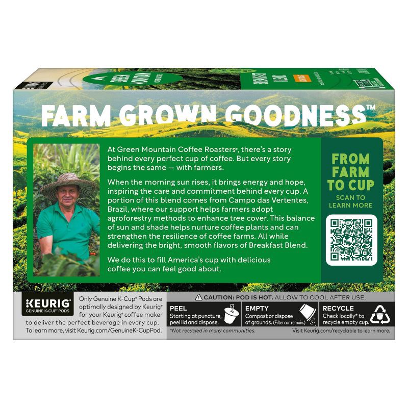 slide 19 of 19, Green Mountain Light Roast Breakfast Blend Coffee Pods - 10ct, 10 ct