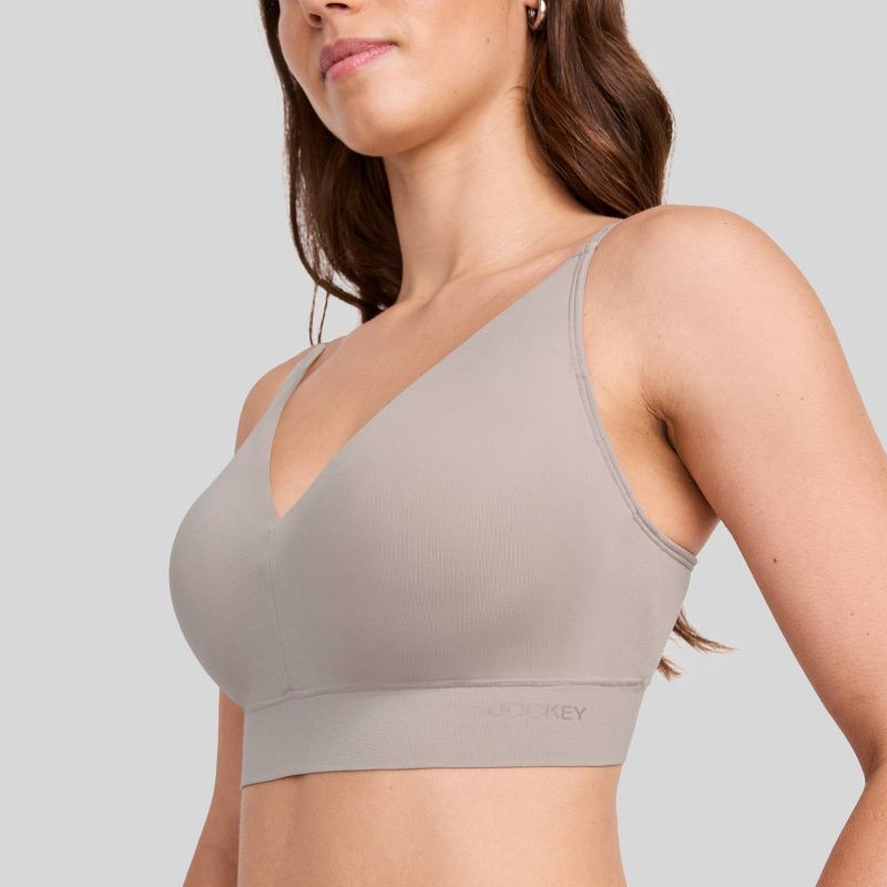 slide 4 of 5, Jockey Generation™ Seamfree® Light Lift Bralette - Gray XXL: Wireless, Medium Coverage, Adjustable Convertible Straps, Tagless, 1 ct