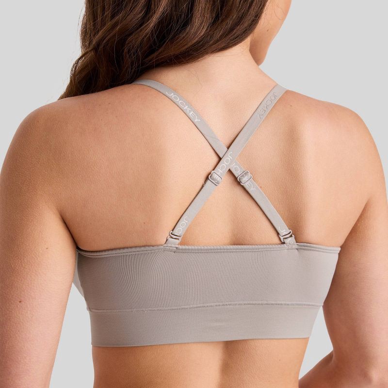 slide 5 of 5, Jockey Generation™ Seamfree® Light Lift Bralette - Gray XXL: Wireless, Medium Coverage, Adjustable Convertible Straps, Tagless, 1 ct