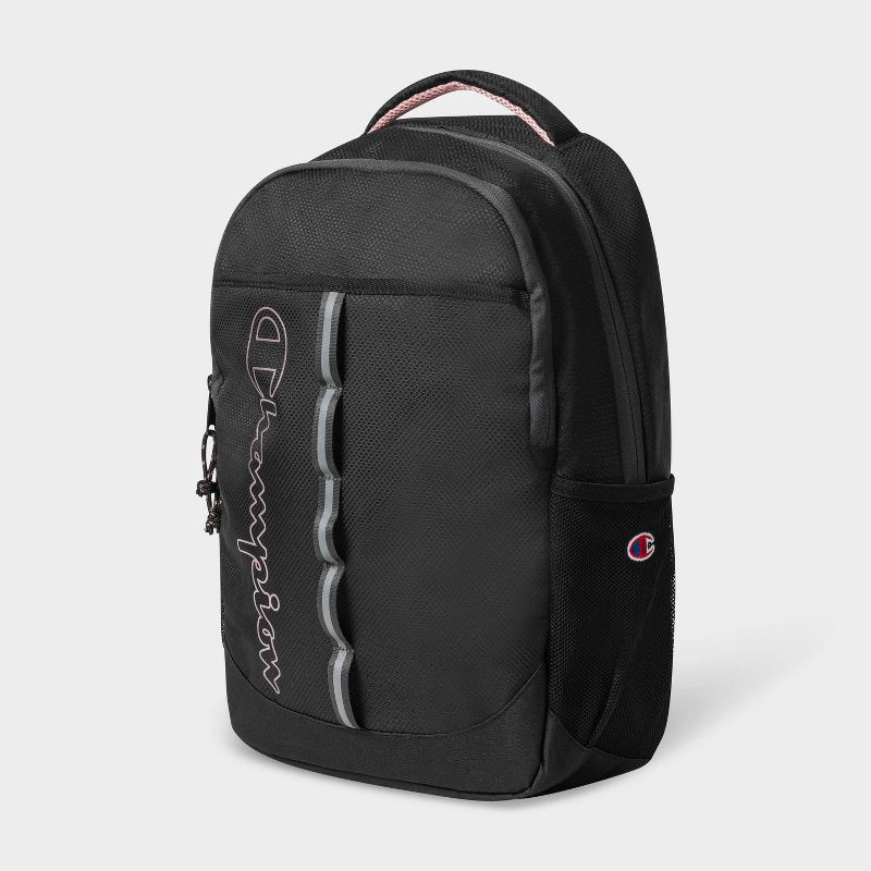 slide 2 of 5, Champion Center Backpack - Black/Pink, 1 ct
