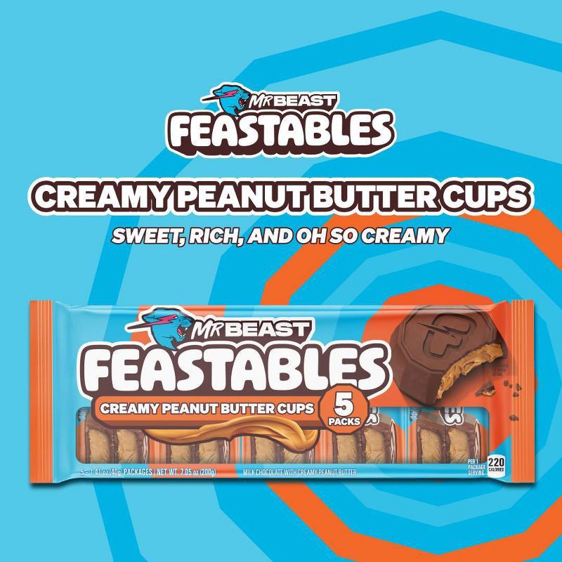slide 3 of 6, Feastables MrBeast Peanut Butter Cups - 7.05oz/5ct, 7.05 oz, 5 ct
