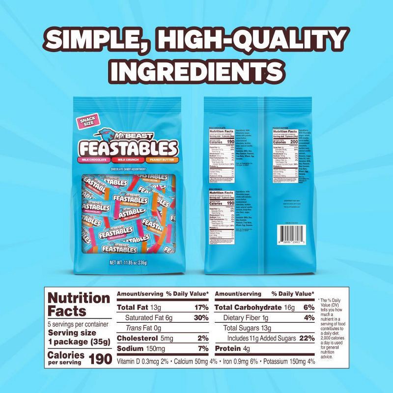 slide 7 of 8, Feastables MrBeast Chocolates Variety Pack - 11.85oz/28ct, 11.85 oz, 28 ct