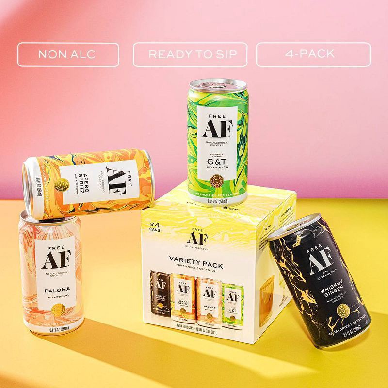 slide 2 of 7, Free AF Non-Alcoholic Cocktail Variety - 4pk/8.4 fl oz Cans, 4 ct; 8.4 fl oz