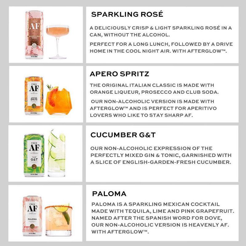 slide 3 of 7, Free AF Non-Alcoholic Cocktail Variety - 4pk/8.4 fl oz Cans, 4 ct; 8.4 fl oz