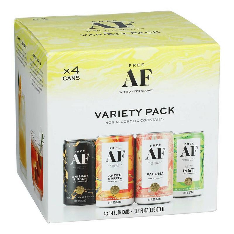 slide 1 of 7, Free AF Non-Alcoholic Cocktail Variety - 4pk/8.4 fl oz Cans, 4 ct; 8.4 fl oz