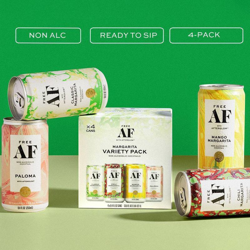 slide 2 of 11, Free AF Non-Alcoholic Margarita Variety - 4pk/8.4 fl oz Cans, 4 ct; 8.4 fl oz