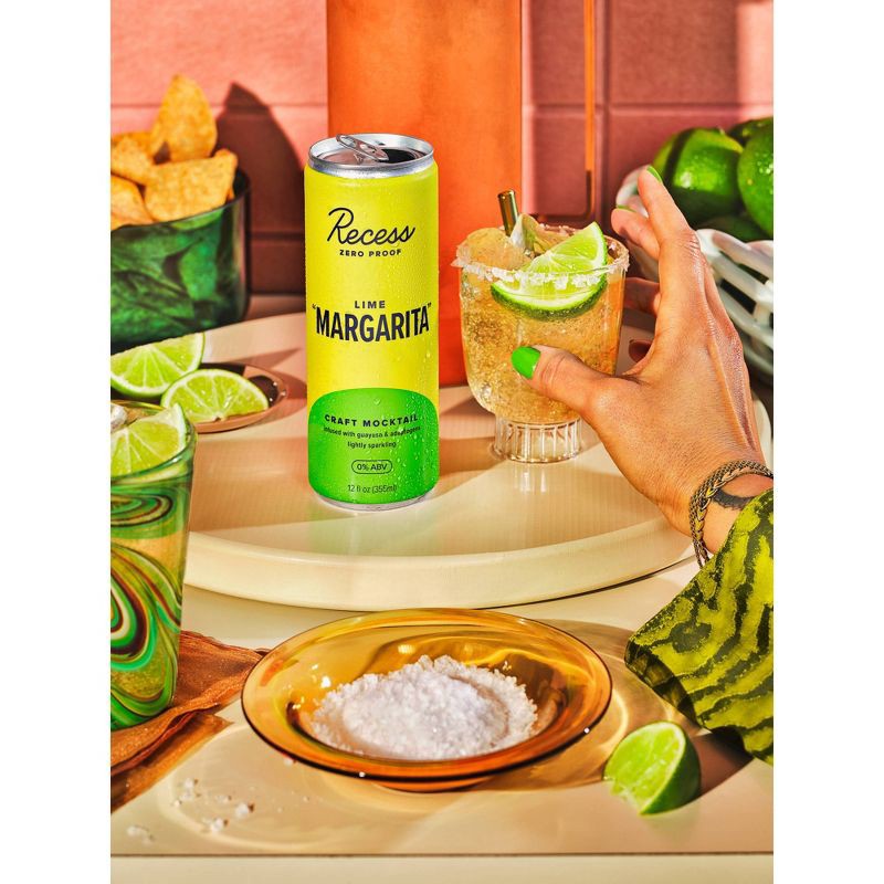 slide 4 of 5, Recess Zero Proof Lime Margarita Non-Alcoholic - 4pk/12 fl oz Cans, 4 ct; 12 fl oz