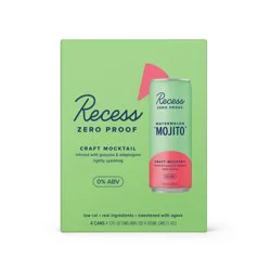 Recess Zero Proof Watermelon Mojito Non-Alcoholic - 4pk/12 fl oz Cans