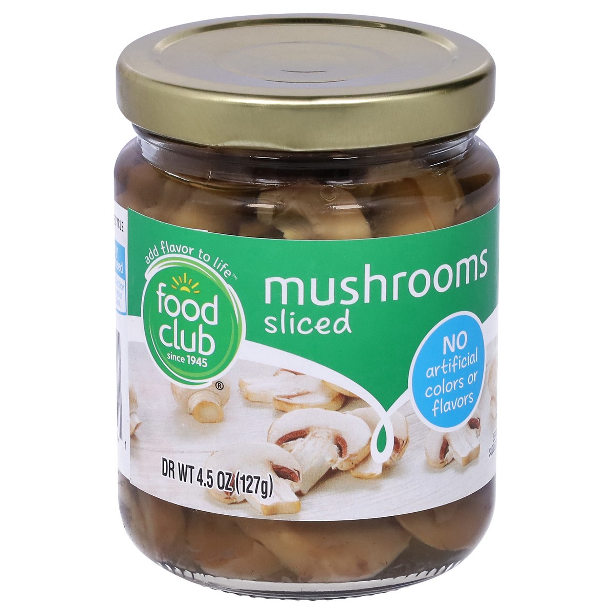 slide 2 of 9, Food Club Sliced Mushrooms 4.5 oz, 4.5 oz