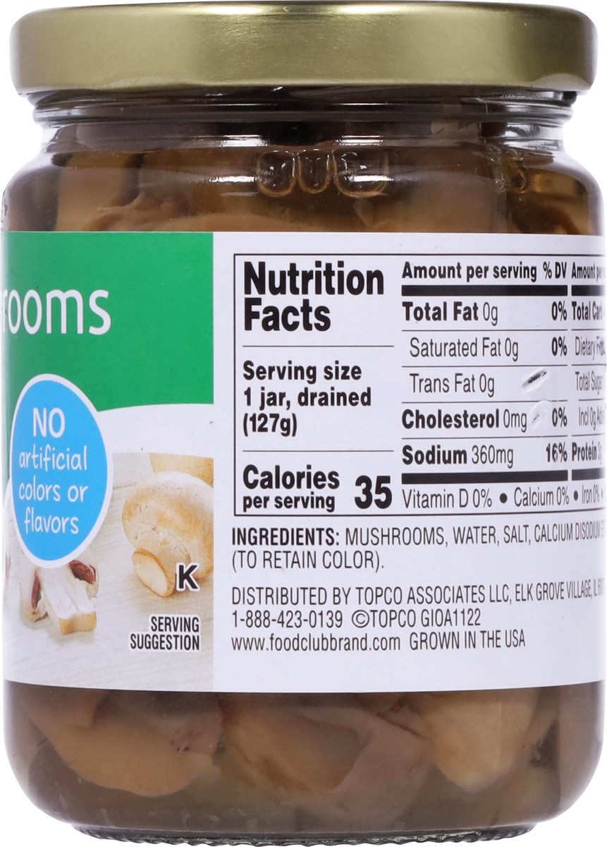 slide 8 of 9, Food Club Sliced Mushrooms 4.5 oz, 4.5 oz