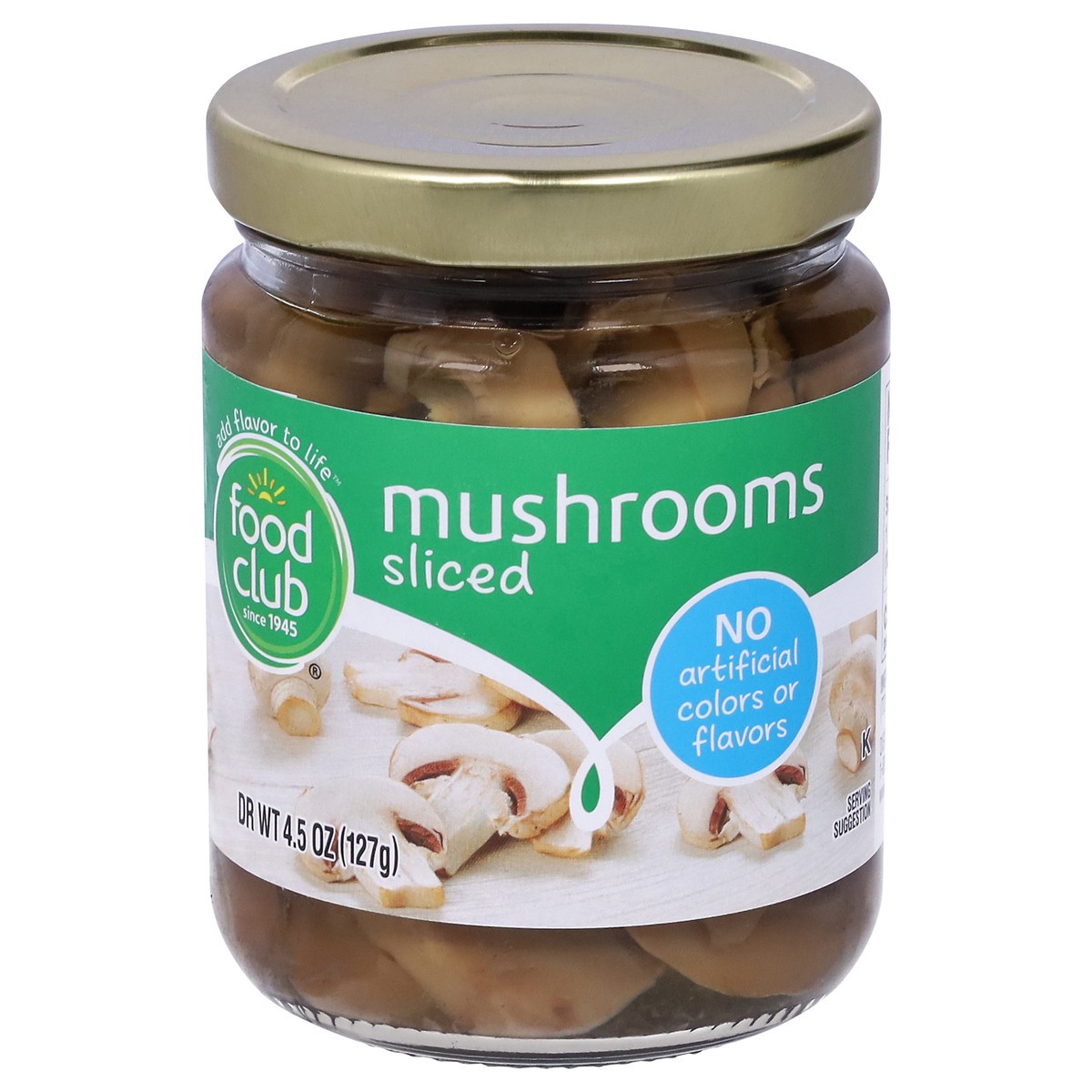 slide 1 of 9, Food Club Sliced Mushrooms 4.5 oz, 4.5 oz