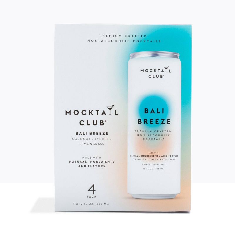 slide 2 of 6, Mocktail Club Bali Breeze Non-Alcoholic Cocktails - 4pk/12 fl oz Cans, 4 ct; 12 fl oz