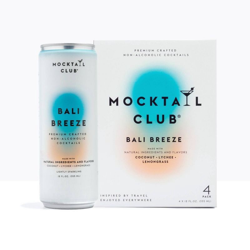 slide 1 of 6, Mocktail Club Bali Breeze Non-Alcoholic Cocktails - 4pk/12 fl oz Cans, 4 ct; 12 fl oz