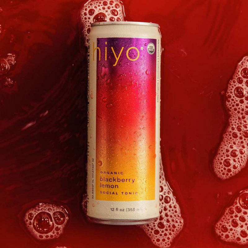 slide 4 of 8, Hiyo NA Hiyo Non-Alcoholic Blackberry Lemon Organic Social Tonic - 4pk/12 fl oz Cans, 4 ct; 12 fl oz
