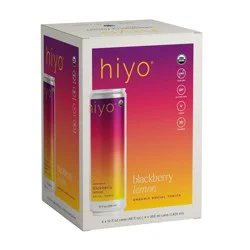 Hiyo Non-Alcoholic Blackberry Lemon Organic Social Tonic - 4pk/12 fl oz Cans