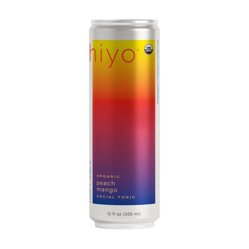 slide 2 of 8, Hiyo NA Hiyo Non-Alcoholic Peach Mango Organic Social Tonic - 4pk/12 fl oz Cans, 4 ct; 12 fl oz