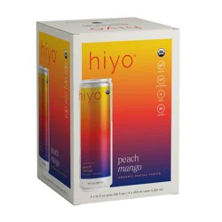 Hiyo Non-Alcoholic Peach Mango Organic Social Tonic - 4pk/12 fl oz Cans