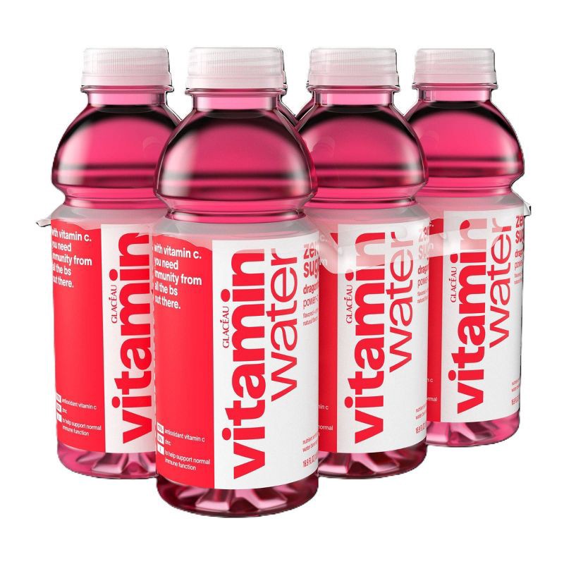 slide 2 of 4, Vitamin Water Zero Sugar Dragon Fruit Power C Flavored Water - 6pk/16.9 fl oz Bottles, 6 ct; 16.9 fl oz