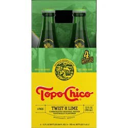 Topo Chico Mineral Water Twist of Lime - 4pk/12 fl oz Glass Bottles
