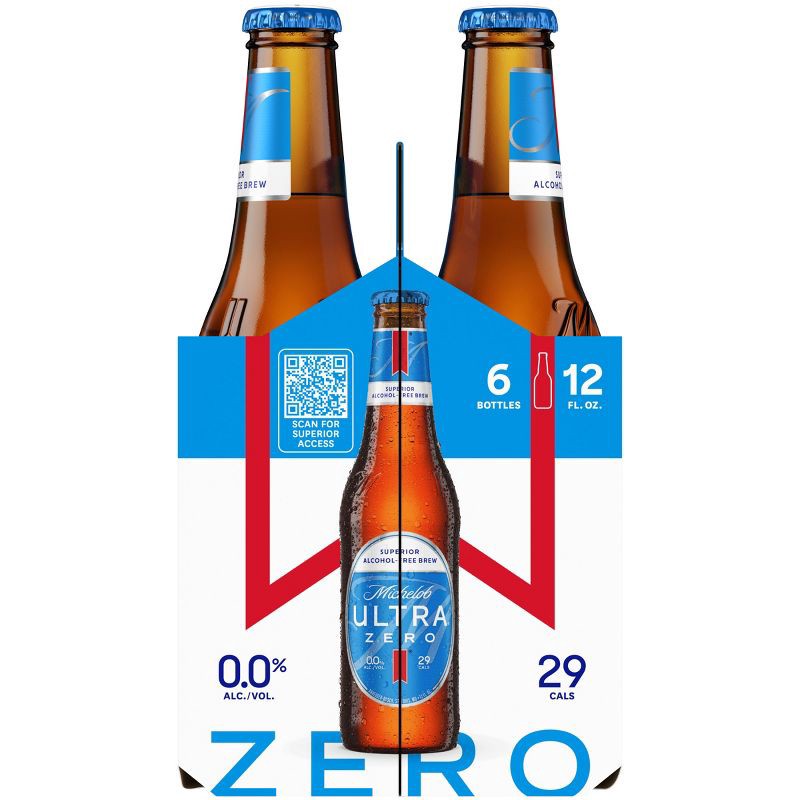 slide 7 of 11, Michelob ULTRA Zero Non-Alcoholic Beer - 6pk/12 fl oz Bottles, 6 ct; 12 fl oz