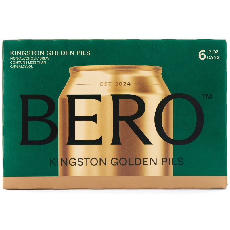 slide 1 of 4, BERO Brewing Kingston Golden Pils Non-Alcoholic Beer - 6pk/12 fl oz Cans, 6 ct; 12 fl oz