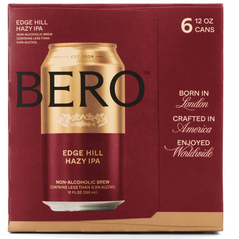 slide 2 of 4, BERO Brewing Edge Hill Hazy IPA Non-Alcoholic Beer - 6pk/12 fl oz Cans, 6 ct; 12 fl oz