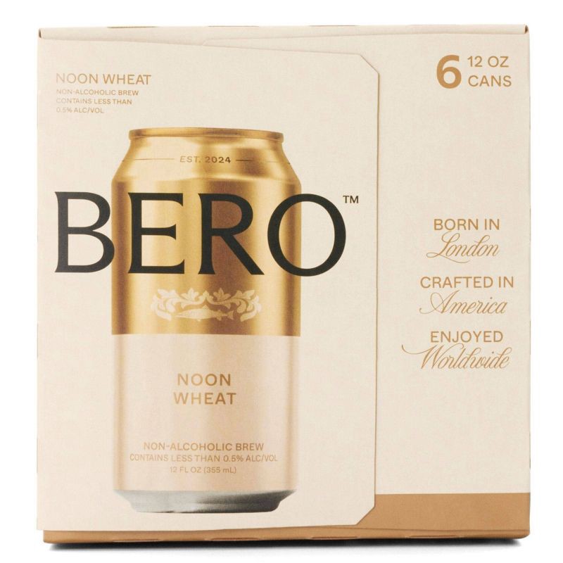 slide 2 of 4, BERO Brewing Noon Wheat Non-Alcoholic Beer - 6pk/12 fl oz Cans, 6 ct; 12 fl oz